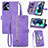 Handytasche Stand Schutzhülle Flip Leder Hülle S06D für Motorola Moto G13 Violett