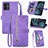 Handytasche Stand Schutzhülle Flip Leder Hülle S06D für Motorola Moto G14 Violett