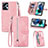 Handytasche Stand Schutzhülle Flip Leder Hülle S06D für Motorola Moto G23 Rosa