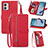 Handytasche Stand Schutzhülle Flip Leder Hülle S06D für Motorola Moto G53 5G Rot