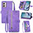 Handytasche Stand Schutzhülle Flip Leder Hülle S06D für Motorola Moto G53 5G Violett