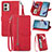 Handytasche Stand Schutzhülle Flip Leder Hülle S06D für Motorola Moto G53j 5G Rot