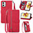 Handytasche Stand Schutzhülle Flip Leder Hülle S06D für Motorola Moto G73 5G Rot