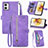 Handytasche Stand Schutzhülle Flip Leder Hülle S06D für Motorola Moto G73 5G Violett