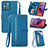 Handytasche Stand Schutzhülle Flip Leder Hülle S06D für Motorola Moto G84 5G Blau