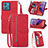 Handytasche Stand Schutzhülle Flip Leder Hülle S06D für Motorola Moto G84 5G Rot