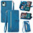 Handytasche Stand Schutzhülle Flip Leder Hülle S06D für Nokia C12 Blau