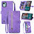 Handytasche Stand Schutzhülle Flip Leder Hülle S06D für Nokia C12 Plus Violett