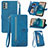 Handytasche Stand Schutzhülle Flip Leder Hülle S06D für Nokia G22 Blau