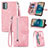 Handytasche Stand Schutzhülle Flip Leder Hülle S06D für Nokia G22 Rosa