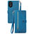 Handytasche Stand Schutzhülle Flip Leder Hülle S06D für Oppo A18 Blau