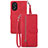 Handytasche Stand Schutzhülle Flip Leder Hülle S06D für Oppo A18 Rot