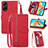 Handytasche Stand Schutzhülle Flip Leder Hülle S06D für Oppo A98 5G Rot