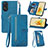 Handytasche Stand Schutzhülle Flip Leder Hülle S06D für Oppo Reno8 T 4G Blau