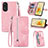 Handytasche Stand Schutzhülle Flip Leder Hülle S06D für Oppo Reno8 T 4G Rosa