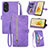 Handytasche Stand Schutzhülle Flip Leder Hülle S06D für Oppo Reno8 T 4G Violett