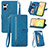 Handytasche Stand Schutzhülle Flip Leder Hülle S06D für Realme 10 4G Blau