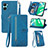 Handytasche Stand Schutzhülle Flip Leder Hülle S06D für Realme C33 Blau