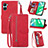 Handytasche Stand Schutzhülle Flip Leder Hülle S06D für Realme C33 Rot