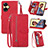 Handytasche Stand Schutzhülle Flip Leder Hülle S06D für Realme C55 Rot