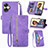 Handytasche Stand Schutzhülle Flip Leder Hülle S06D für Realme C55 Violett