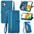 Handytasche Stand Schutzhülle Flip Leder Hülle S06D für Samsung Galaxy A13 4G Blau