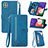 Handytasche Stand Schutzhülle Flip Leder Hülle S06D für Samsung Galaxy A22 5G Blau