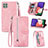 Handytasche Stand Schutzhülle Flip Leder Hülle S06D für Samsung Galaxy A22 5G Rosa