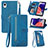 Handytasche Stand Schutzhülle Flip Leder Hülle S06D für Samsung Galaxy A22 5G SC-56B Blau
