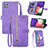 Handytasche Stand Schutzhülle Flip Leder Hülle S06D für Samsung Galaxy A22 5G Violett