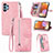 Handytasche Stand Schutzhülle Flip Leder Hülle S06D für Samsung Galaxy A32 4G Rosa