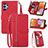 Handytasche Stand Schutzhülle Flip Leder Hülle S06D für Samsung Galaxy A32 5G Rot