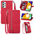 Handytasche Stand Schutzhülle Flip Leder Hülle S06D für Samsung Galaxy A52 4G Rot