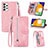 Handytasche Stand Schutzhülle Flip Leder Hülle S06D für Samsung Galaxy A72 4G Rosa