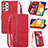 Handytasche Stand Schutzhülle Flip Leder Hülle S06D für Samsung Galaxy A72 4G Rot