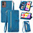 Handytasche Stand Schutzhülle Flip Leder Hülle S06D für Samsung Galaxy M13 5G Blau