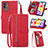 Handytasche Stand Schutzhülle Flip Leder Hülle S06D für Samsung Galaxy M13 5G Rot