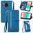 Handytasche Stand Schutzhülle Flip Leder Hülle S06D für Sharp Aquos R8 Blau