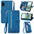 Handytasche Stand Schutzhülle Flip Leder Hülle S06D für Sharp Aquos wish3 Blau