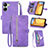 Handytasche Stand Schutzhülle Flip Leder Hülle S06D für Xiaomi Poco C65 Violett