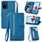 Handytasche Stand Schutzhülle Flip Leder Hülle S06D für Xiaomi Poco M5S Blau