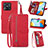 Handytasche Stand Schutzhülle Flip Leder Hülle S06D für Xiaomi Redmi 10 India Rot