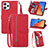 Handytasche Stand Schutzhülle Flip Leder Hülle S06D für Xiaomi Redmi 12 4G Rot