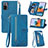 Handytasche Stand Schutzhülle Flip Leder Hülle S06D für Xiaomi Redmi Note 10 Pro 4G Blau