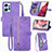 Handytasche Stand Schutzhülle Flip Leder Hülle S06D für Xiaomi Redmi Note 12 4G Violett