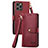 Handytasche Stand Schutzhülle Flip Leder Hülle S07D für Apple iPhone 13 Pro Max Rot