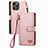 Handytasche Stand Schutzhülle Flip Leder Hülle S07D für Apple iPhone 13 Pro Rosa