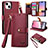 Handytasche Stand Schutzhülle Flip Leder Hülle S07D für Apple iPhone 15 Rot