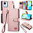 Handytasche Stand Schutzhülle Flip Leder Hülle S07D für Realme C30 Rosa