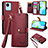 Handytasche Stand Schutzhülle Flip Leder Hülle S07D für Realme C30 Rot